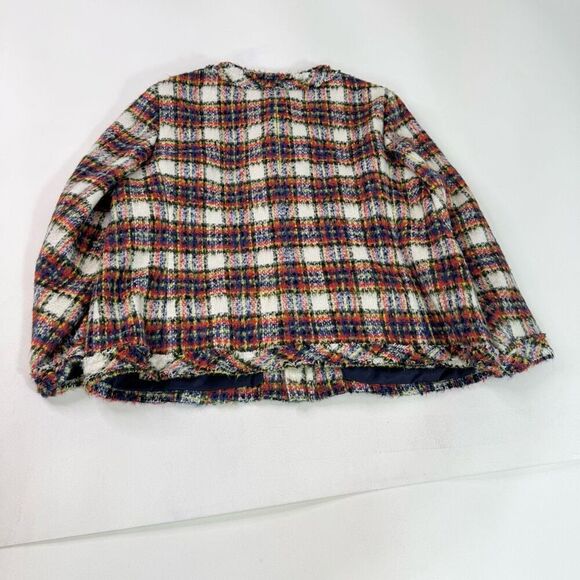 Lands' End Jacket Womens 24W Wool Blend TartanPlaid Tweed Blazer Full Zip - Picture 10 of 10